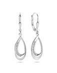 Zilver Gerhodineerd Oorhangers Druppel Zirkonia Brisur Haak 34 Mm 1340047 - PansiteNederland.nl