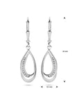 Zilver Gerhodineerd Oorhangers Druppel Zirkonia Brisur Haak 34 Mm 1340047 - PansiteNederland.nl