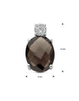 zilver gerhodineerd hanger rookkwarts en zirkonia 13 mm 1340320 - PansiteNederland.nl