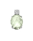 zilver gerhodineerd hanger groen amethist en zirkonia 13 mm 1340321