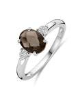 Gerhodineerd Zilver Ring Rookkwarts En Met Zirkonia 1340326 - PansiteNederland.nl
