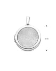 zilver gerhodineerd medaillon poli/glitter gediamanteerd 30 mm 1340388 - PansiteNederland.nl