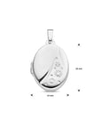 zilver gerhodineerd medaillon ovaal 26 mm 1340443