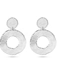 Zilver Gerhodineerd Oorhangers Gescratcht Cirkels 50 Mm 1340448