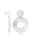Zilver Gerhodineerd Oorhangers Gescratcht Cirkels 50 Mm 1340448