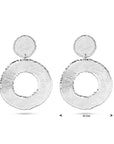 Zilver Gerhodineerd Oorhangers Gescratcht Cirkels 50 Mm 1340448
