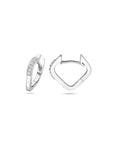 Zilver Gerhodineerd Klapoorringen Zirkonia 12 Mm 1340450 - PansiteNederland.nl