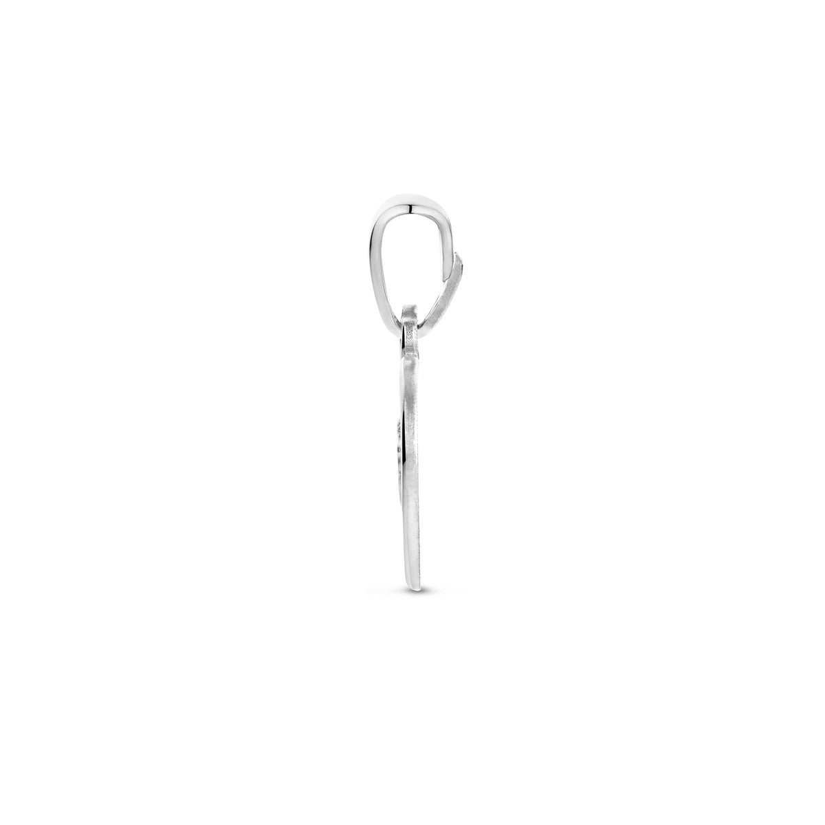 Hanger hartje engel poli/mat 10 mm zilver
