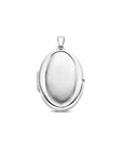 zilver gerhodineerd medaillon ovaal poli/mat 30 mm 1340460 - PansiteNederland.nl