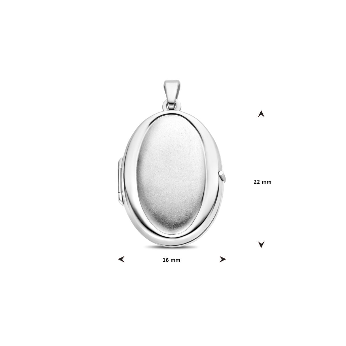 zilver gerhodineerd medaillon ovaal poli/mat 30 mm 1340460 - PansiteNederland.nl