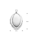 zilver gerhodineerd medaillon ovaal poli/mat 30 mm 1340460 - PansiteNederland.nl