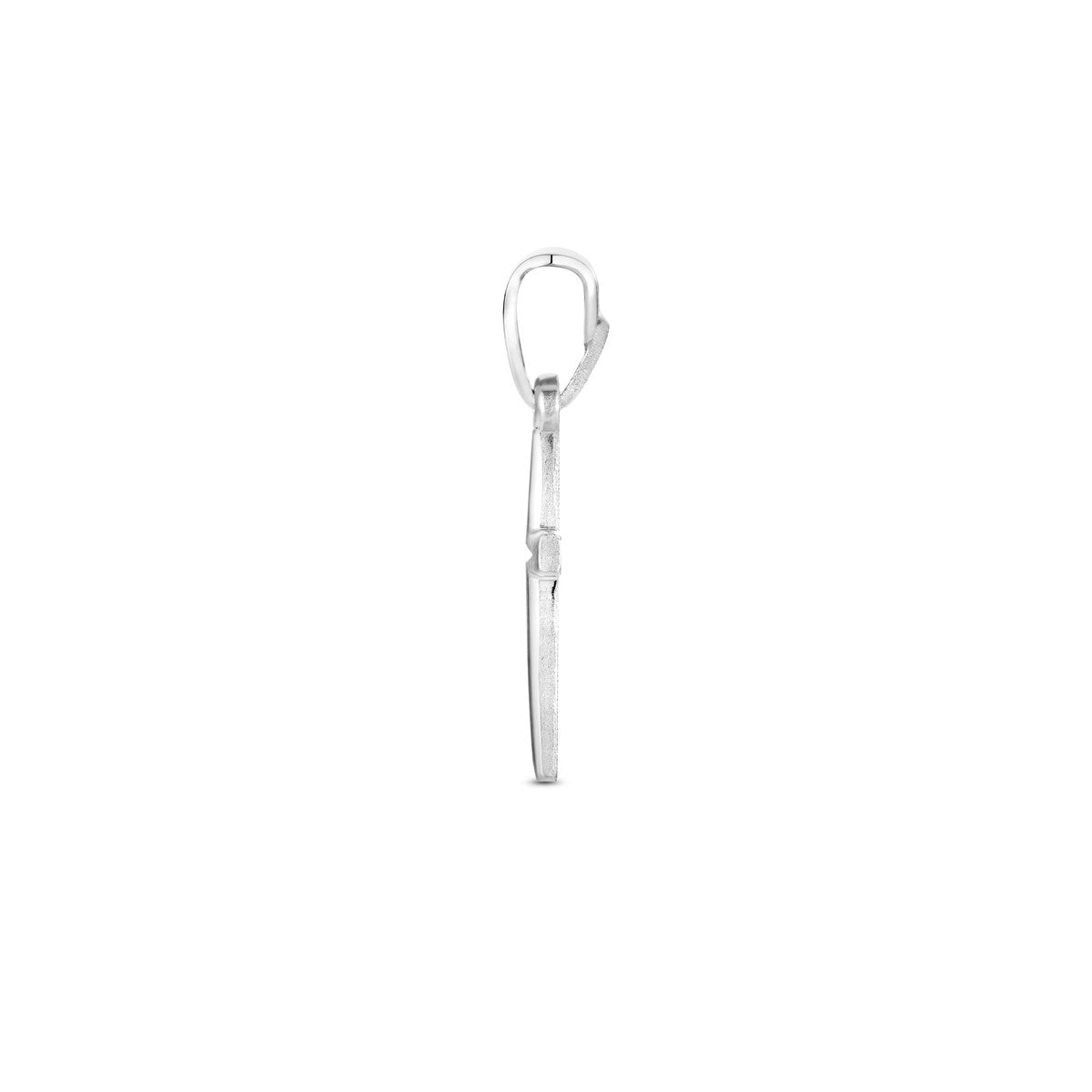 Hanger kruis mat gediamanteerd 20 mm zilver