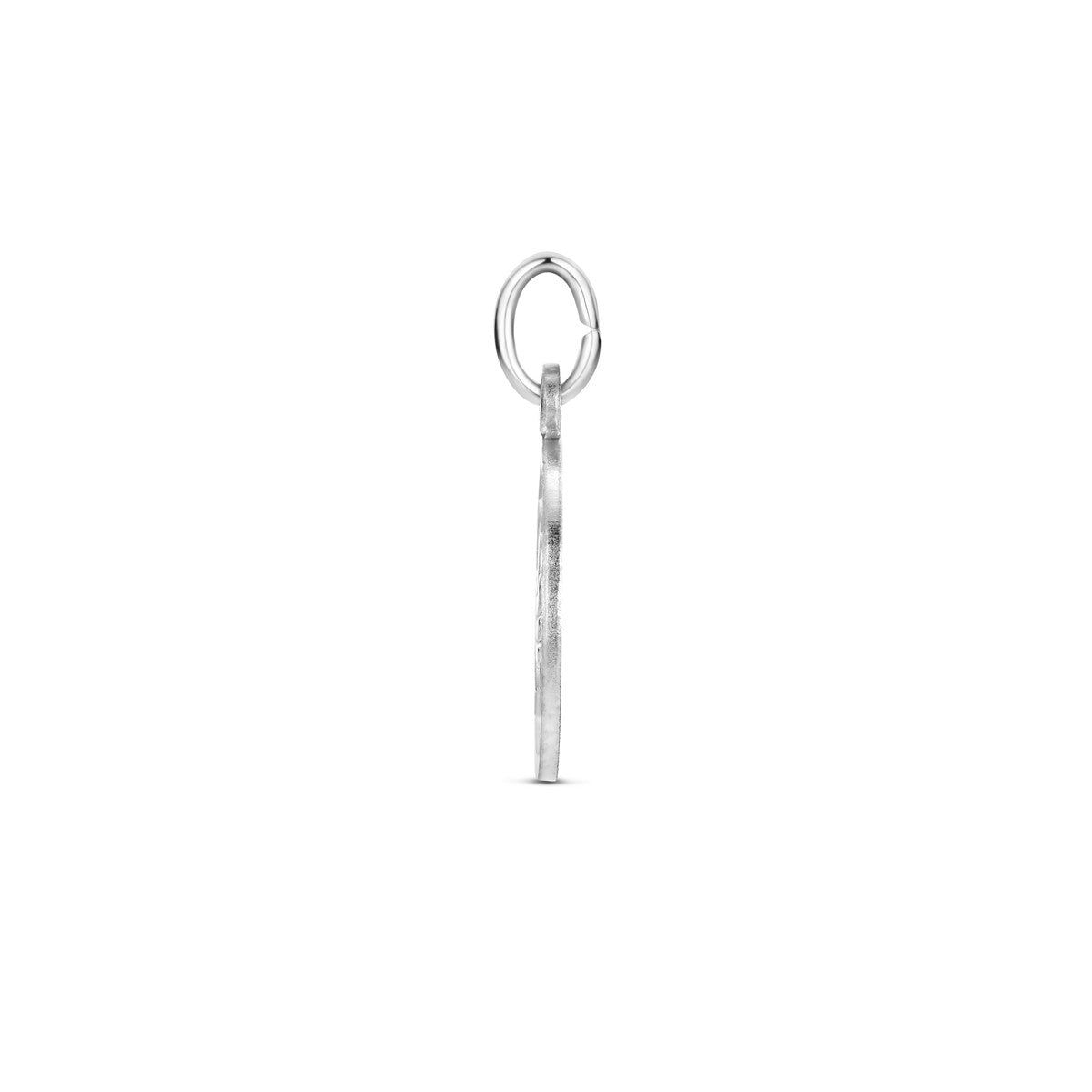 Hanger hartje engel poli/mat gediamanteerd 18 mm zilver