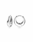 Zilver gerhodineerd klapoorringen 13,5 mm - 1340479