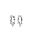 Zilver gerhodineerd klapoorringen zirkonia 13 mm - 1340481