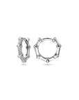 Zilver gerhodineerd klapoorringen zirkonia 13 mm - 1340481