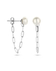 Zilver gerhodineerd oorknoppen parel 6,5 mm - 1340498