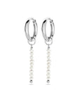 Zilver gerhodineerd klapoorringen parel 23 mm - 1340528 - PansiteNederland.nl