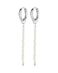 Zilver gerhodineerd klapoorringen parel 38 mm - 1340529