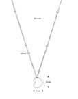 Zilver gerhodineerd collier hartje 41 + 4 cm - 1340541
