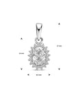 Zilver gerhodineerd hanger zirkonia 17 mm - 1340644 - PansiteNederland.nl
