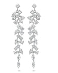 Zilver gerhodineerd oorhangers zirkonia 60 mm - 1340671