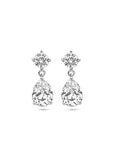 Zilver gerhodineerd oorhangers zirkonia 20 mm - 1340688