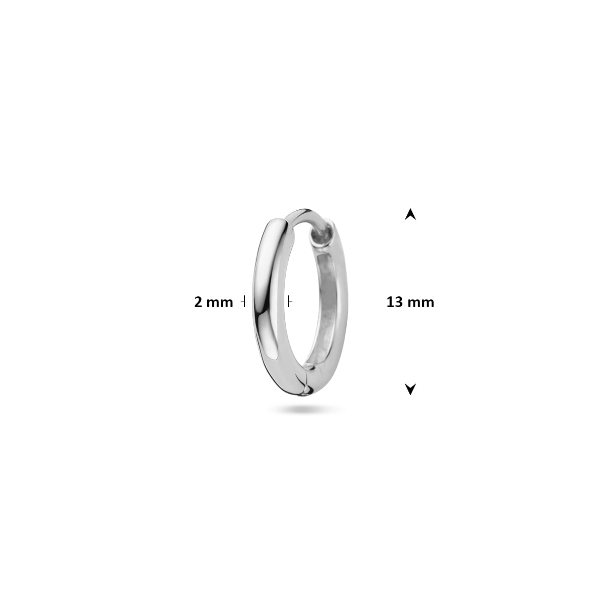 Fantasy Collection Klapoorring zilver gerhodineerd 2,0 mm voor oorringhangers per stuk - afbeelding 4