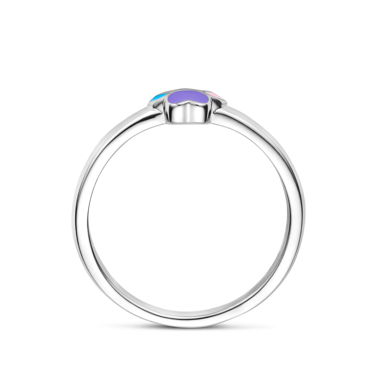 Ring emaille hondenpoot zilver gerhodineerd