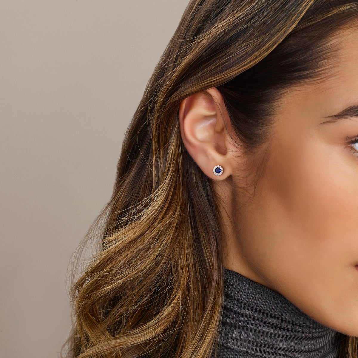 Oorknoppen Saffier, Zirkonia Gerhodineerd Zilver