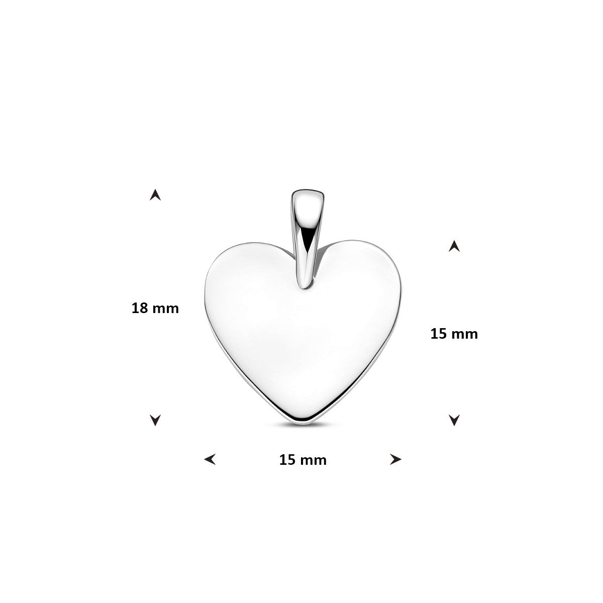 Graveerhanger hartje 18 mm zilver