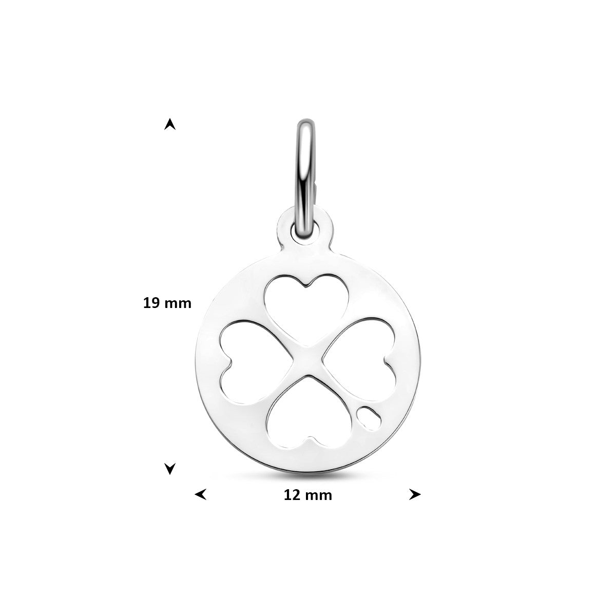 Hanger klavertjes 19 mm zilver