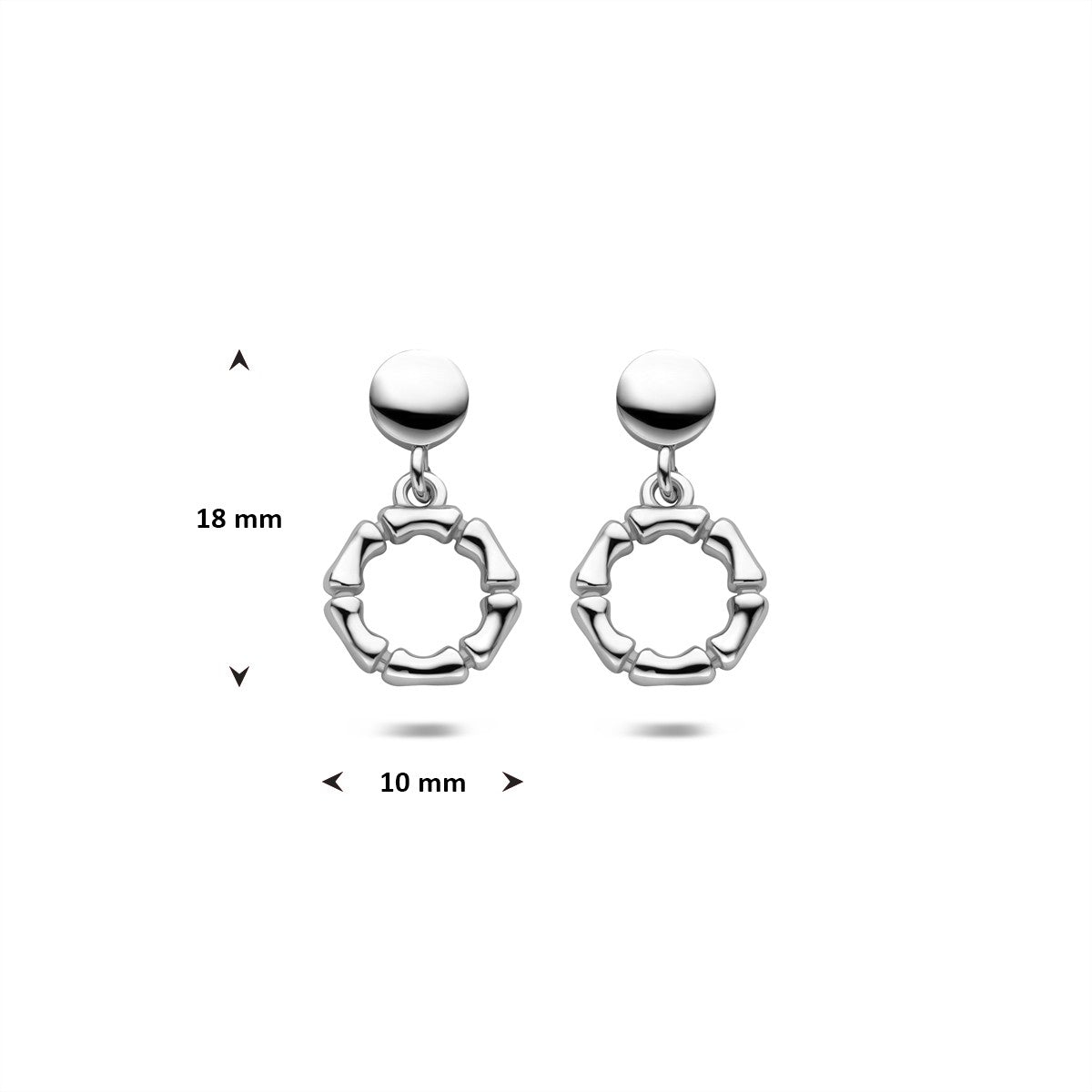 Hangende oorbellen 18 mm zilver