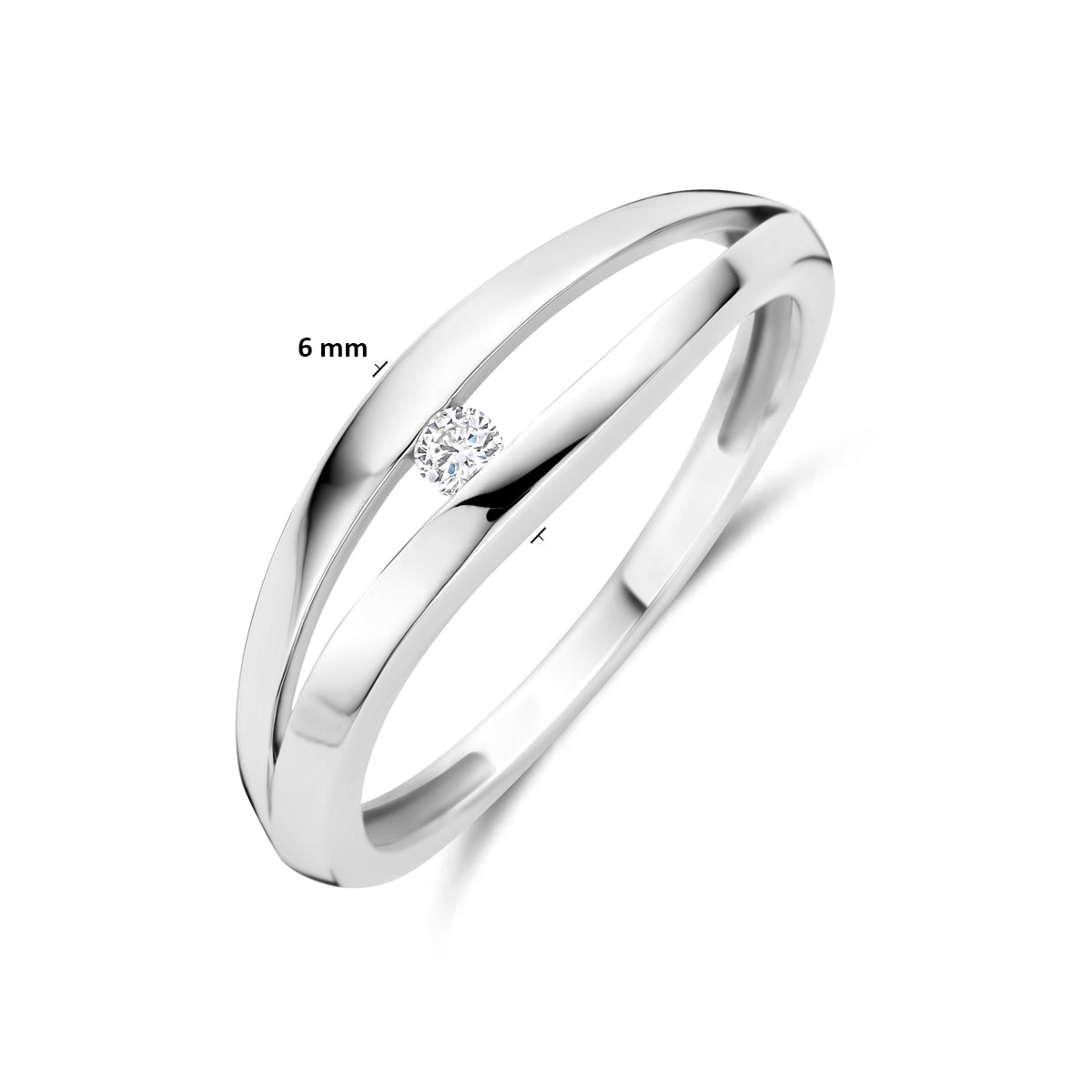 Ring lab grown diamant 0.04ct f vs zilver gerhodineerd