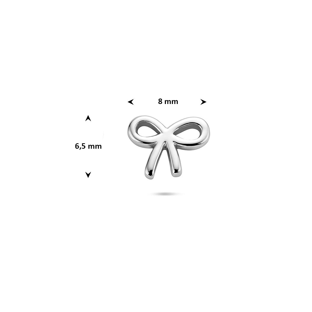 Flat back piercing strik 6,5 mm zilver
