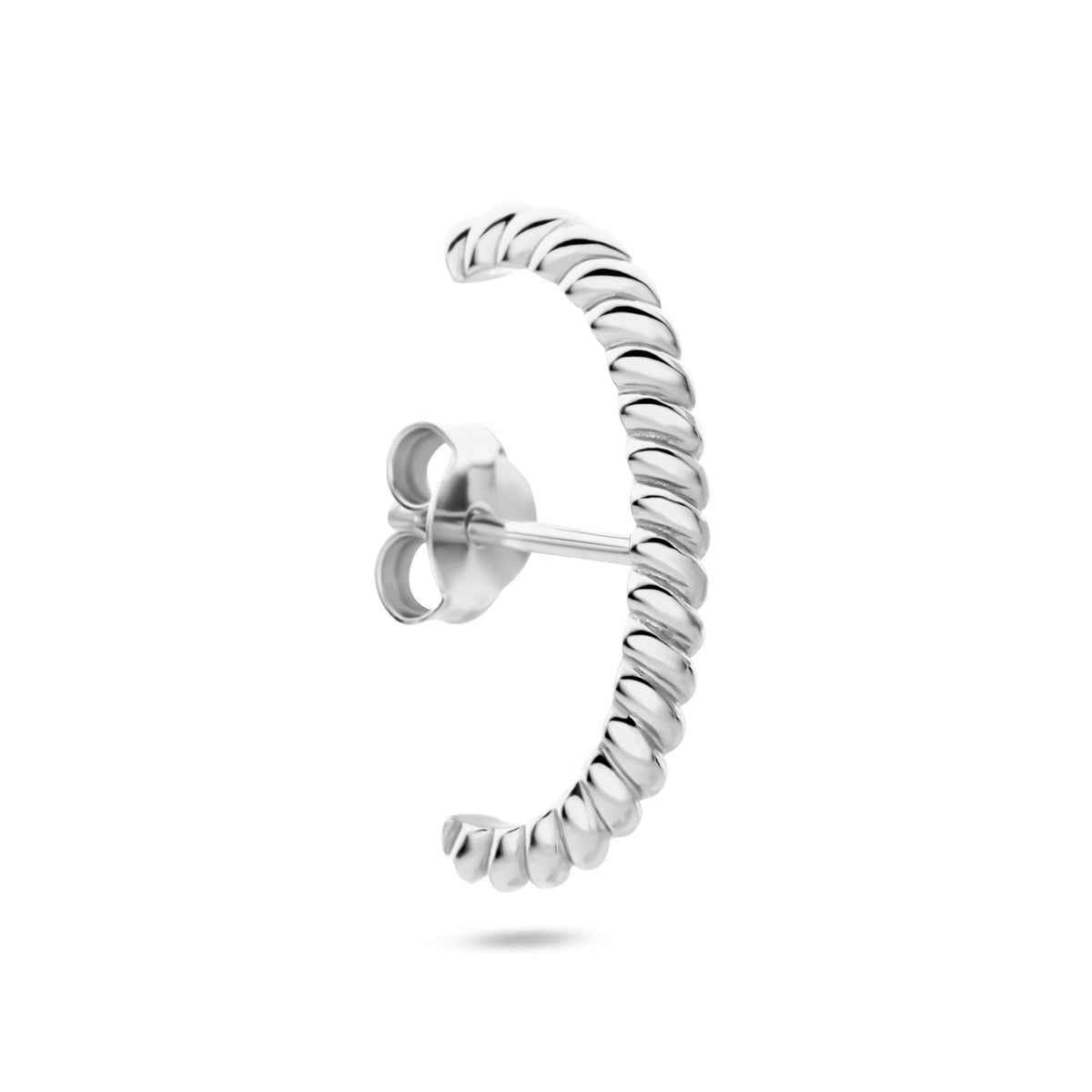 Fantasy Collection Suspender oorbel gedraaid zilver gerhodineerd 19,5 mm