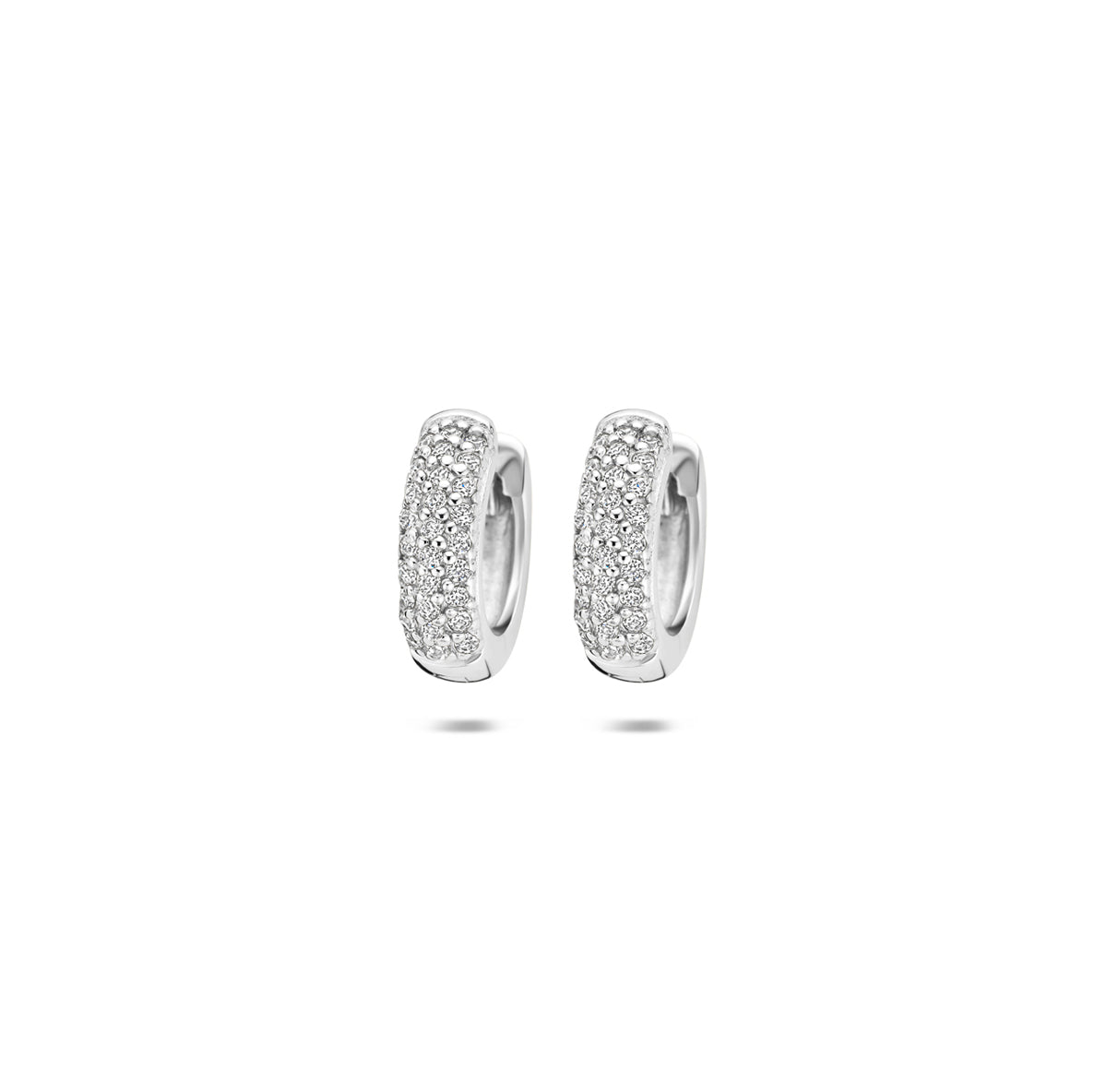 Fantasy Collection Klapoorringen zirkonia zilver gerhodineerd 12 mm