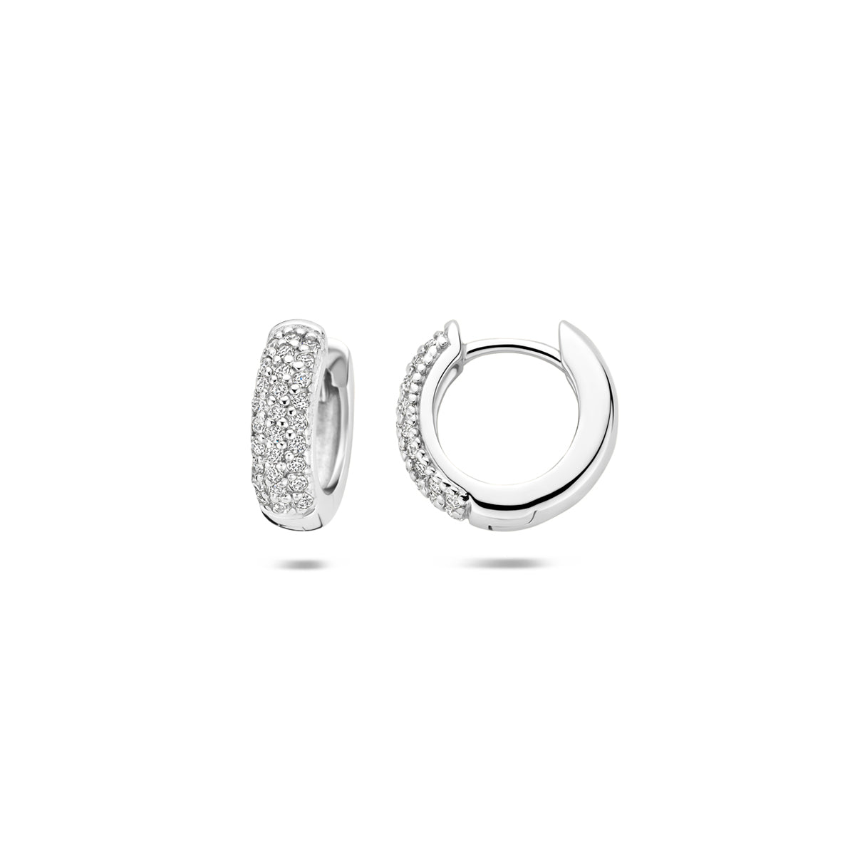 Fantasy Collection Klapoorringen zirkonia zilver gerhodineerd 12 mm - afbeelding 3