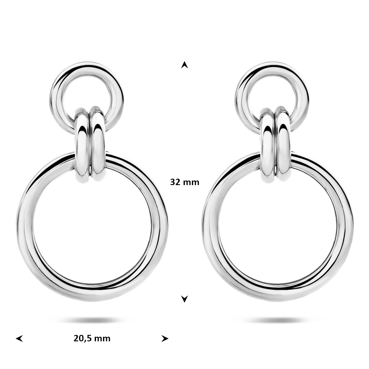Fantasy Collection Oorhangers zilver gerhodineerd 32 mm - afbeelding 4