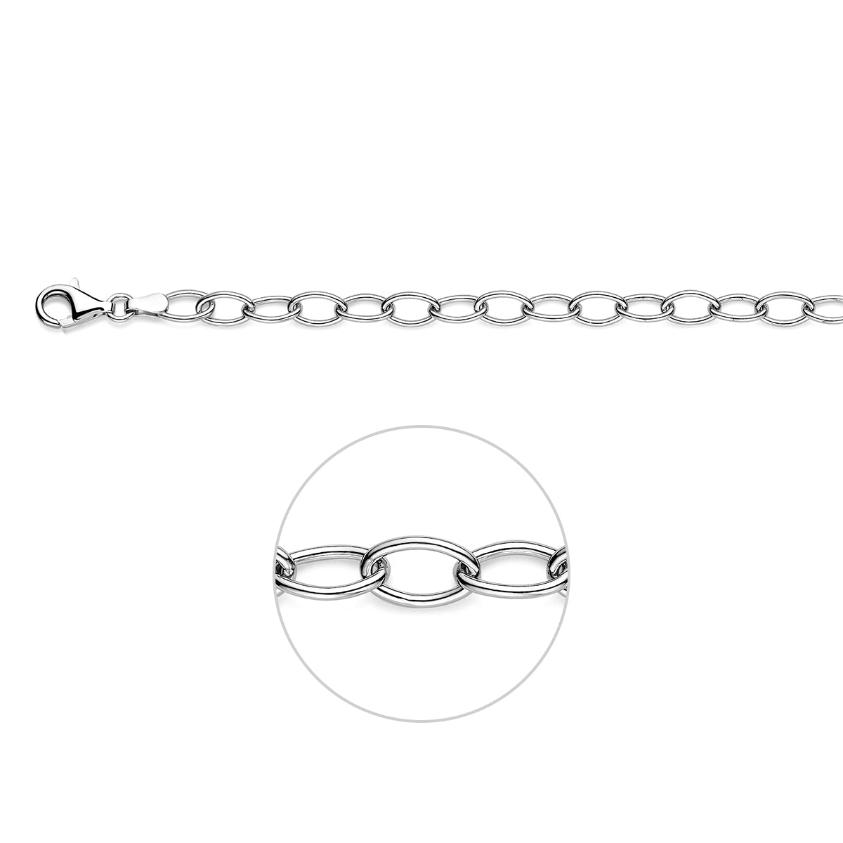 Anker 5,2 mm zilver gerhodineerd