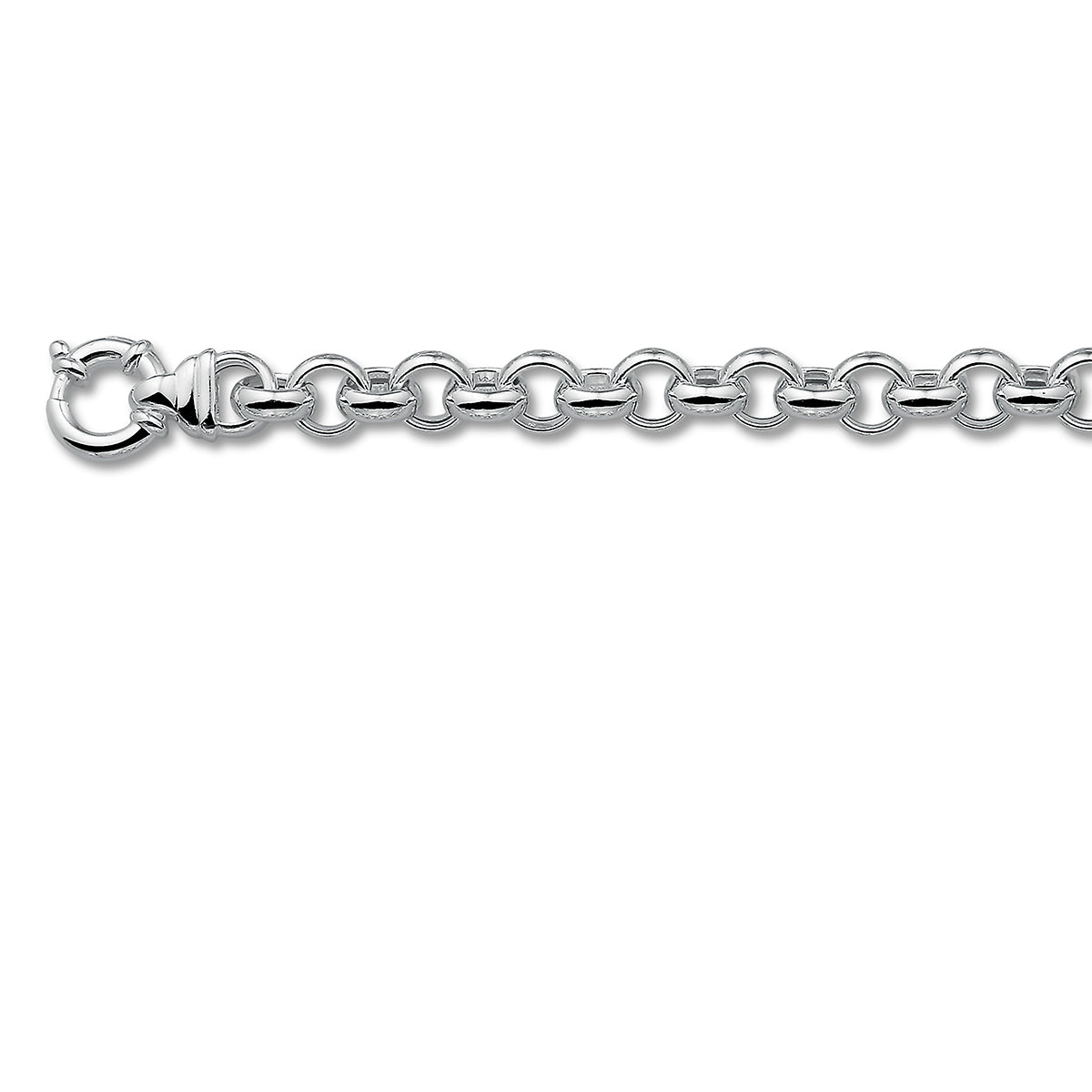 Jasseron 11,5 mm met groot veerslot zilver gerhodineerd