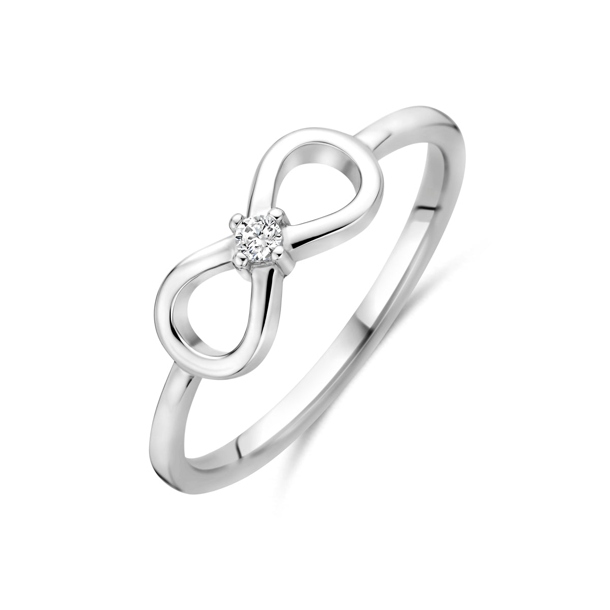 Ring infinity zirkonia zilver gerhodineerd
