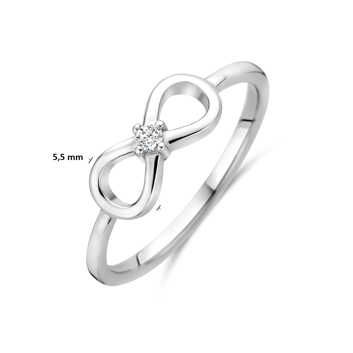 Ring infinity zirkonia zilver gerhodineerd