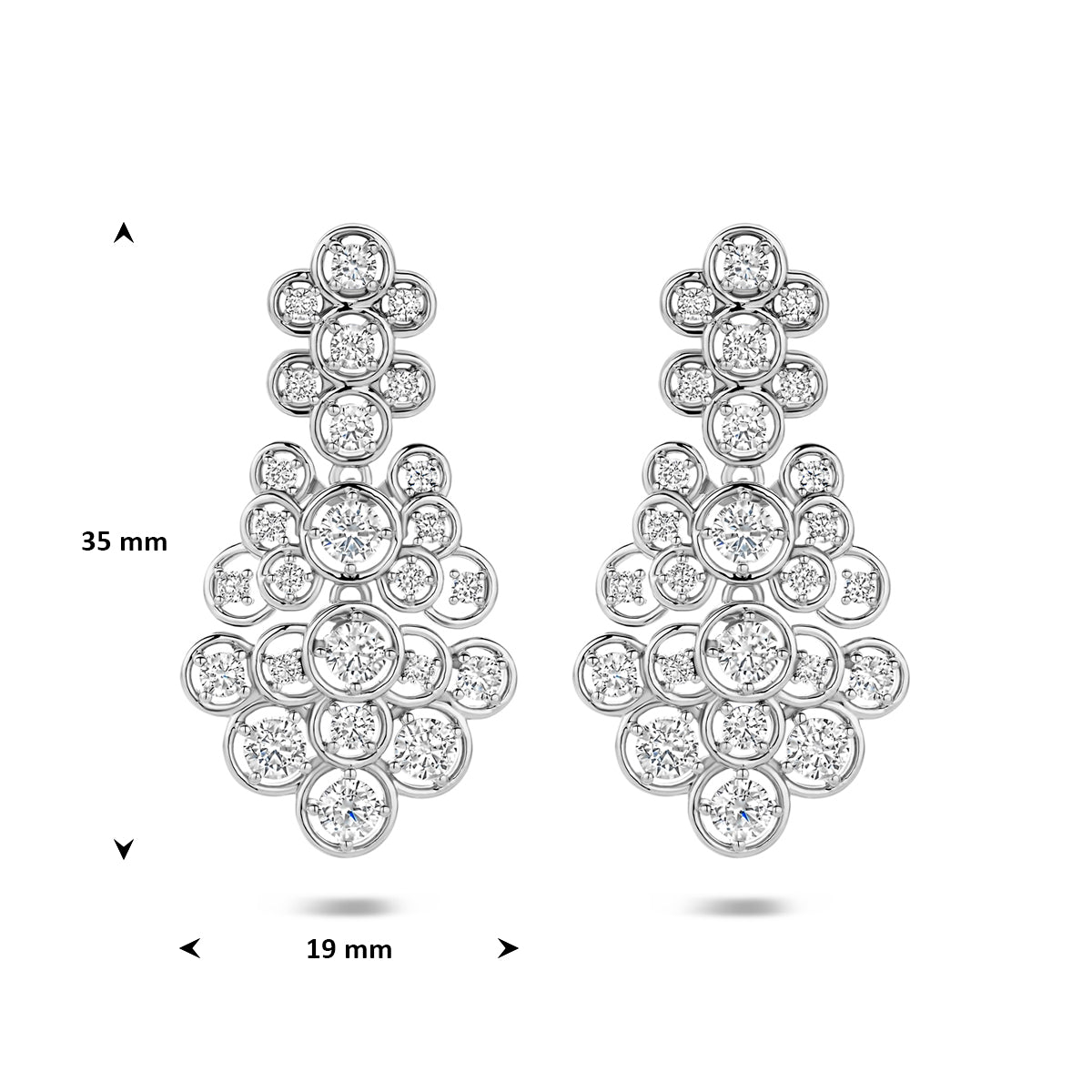 Fantasy Collection Oorhangers zirkonia zilver gerhodineerd 35 mm - afbeelding 4