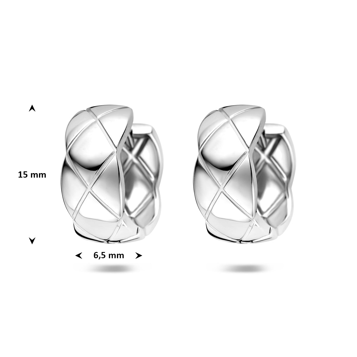 Fantasy Collection Klapoorringen zilver gerhodineerd 15 mm - afbeelding 4