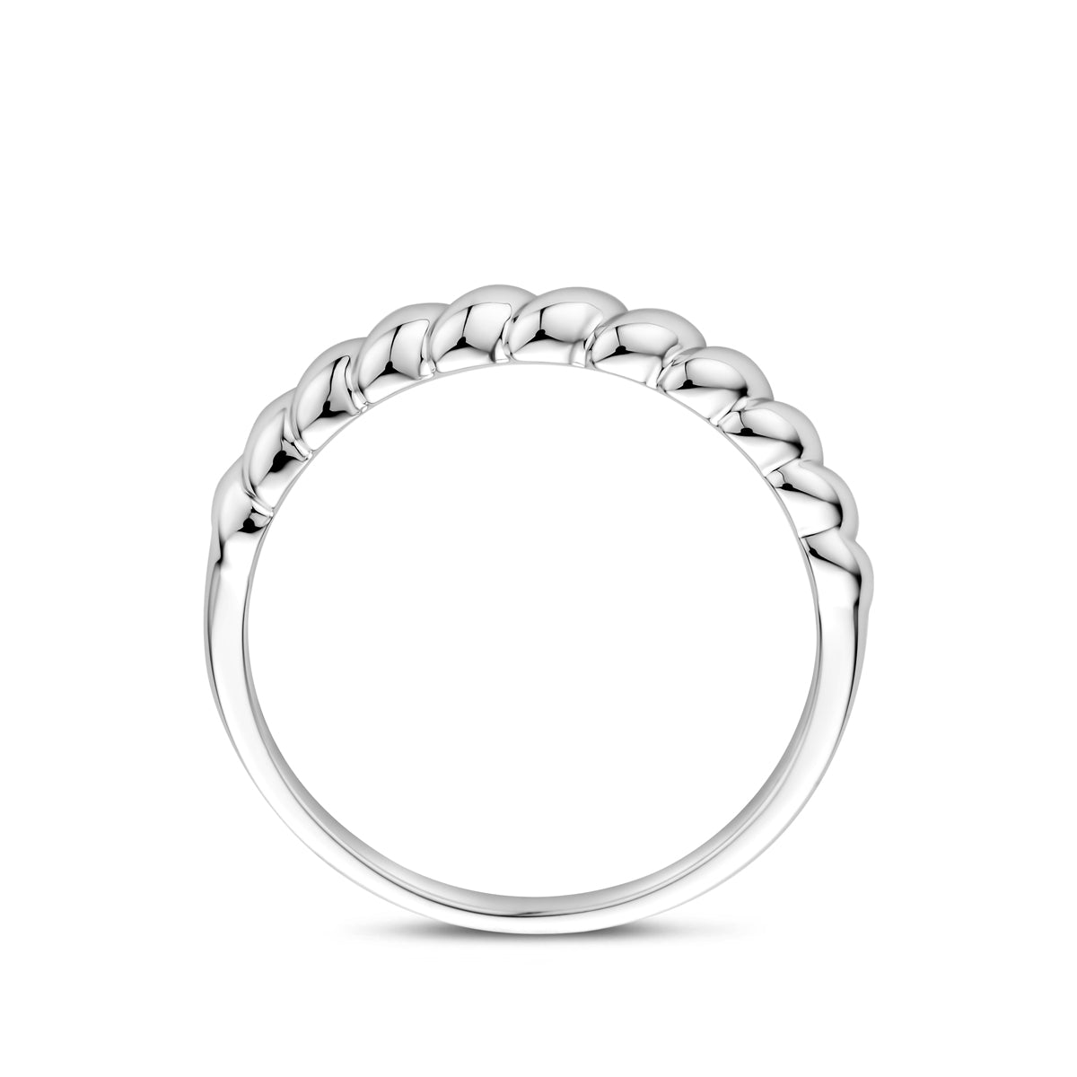 Ring gedraaid zilver gerhodineerd