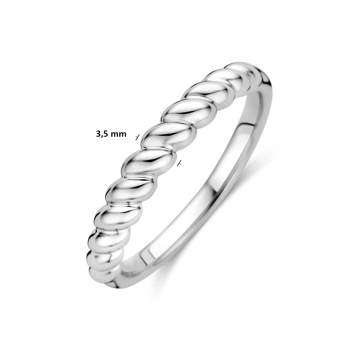 Ring gedraaid zilver gerhodineerd
