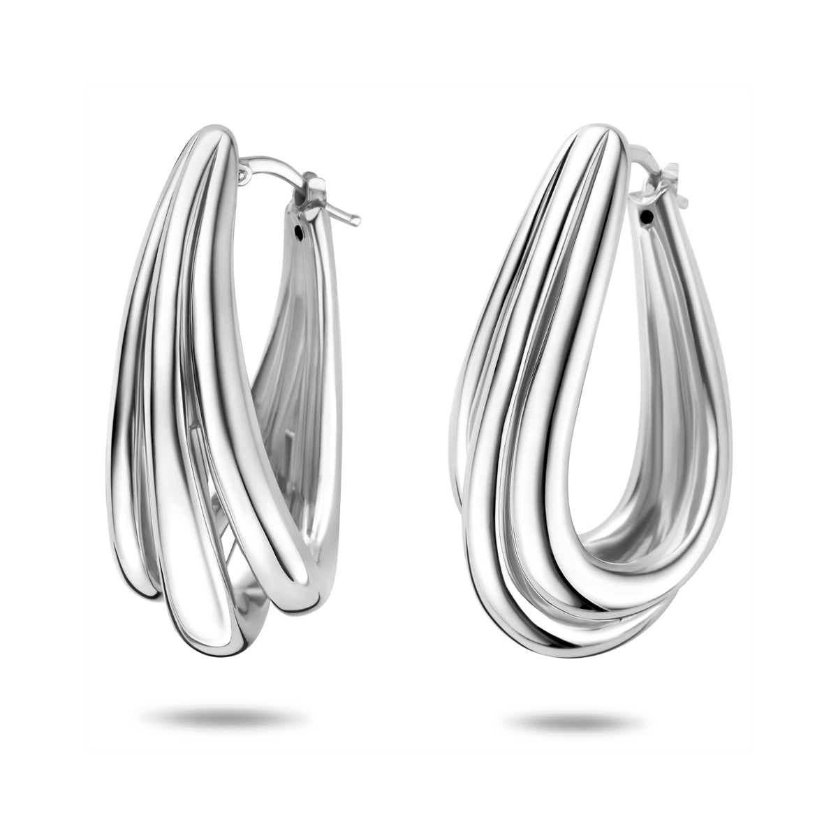 Oorringen zilver gerhodineerd 42 mm