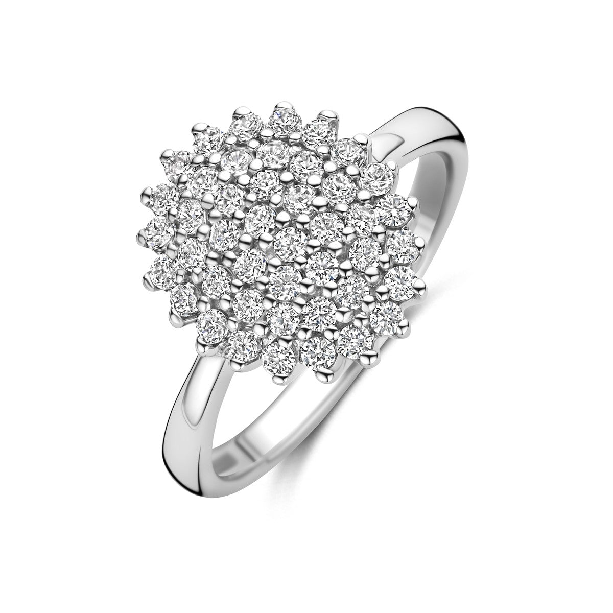 Ring zirkonia zilver gerhodineerd 12 mm