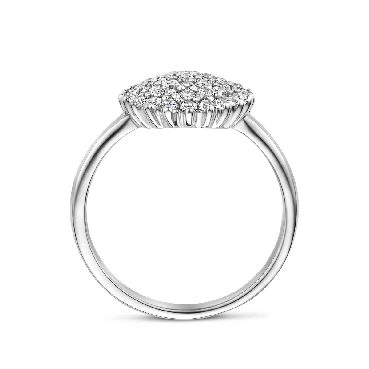 Ring zirkonia zilver gerhodineerd 12 mm